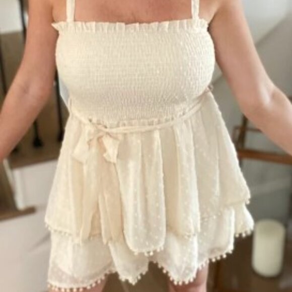 white birch Dresses & Skirts - Swiss Dot Woven Romper